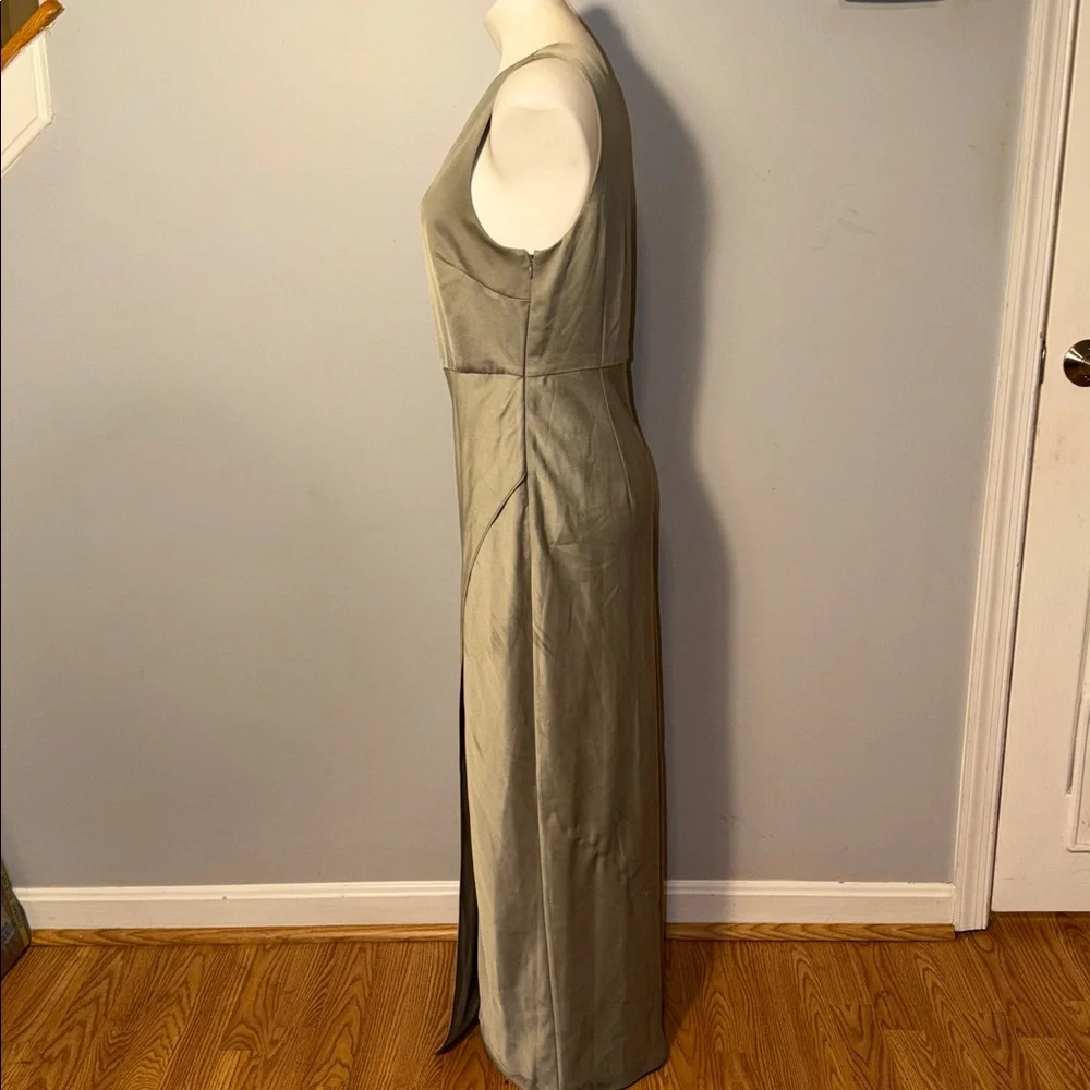 BHLDN Ladies NWT Dylan Stretch Satin One-Shoulder Leg Slit Maxi Dress. Size 12. - Picture 7 of 13